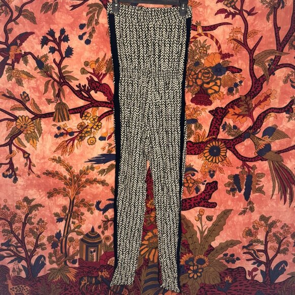 Black & White Strapless Pants Romper - Picture 2 of 5